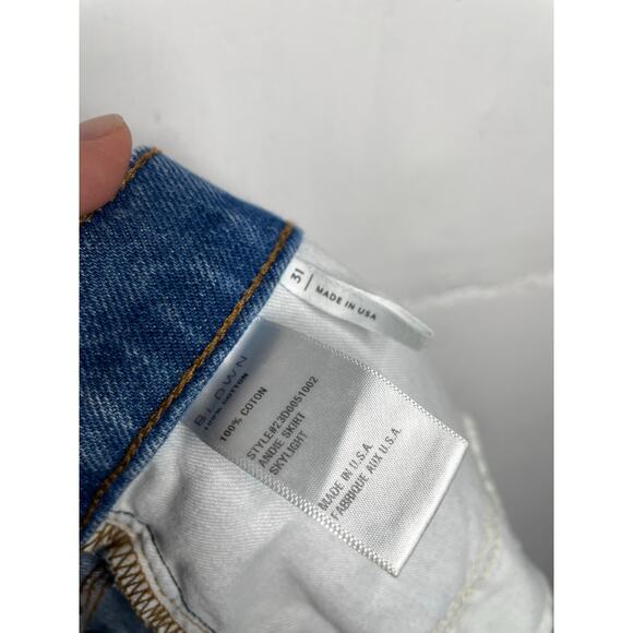 BLDWN Andie Asymmetrical Hem Denim Skirt Womens Size 31 - Picture 5 of 5